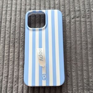 iPhone 16 pro max - Loopy Case Sky Blue and White Striped Phone Case